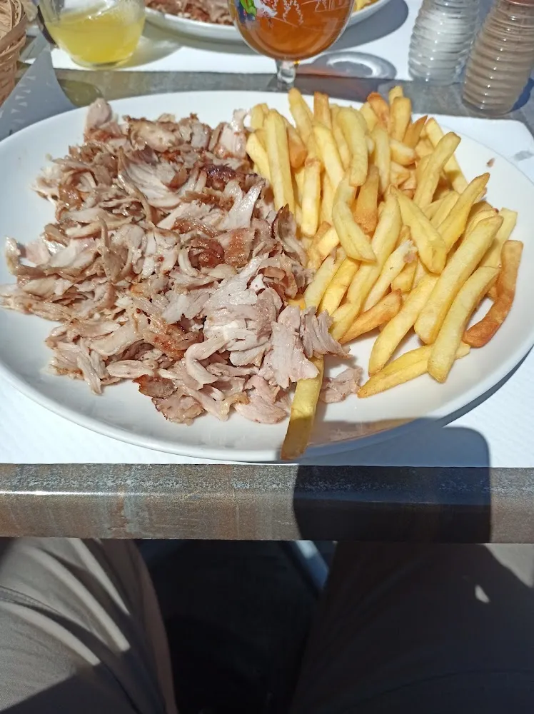 Assiette Kebab Nature Viande Frite